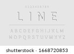 line font. alphabet in latin.... | Shutterstock .eps vector #1668720853