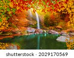 Waterfall View In Autumn....