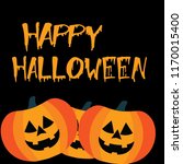 cartoon halloween pumpkins... | Shutterstock .eps vector #1170015400