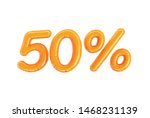 3d render orange 50  balloon... | Shutterstock . vector #1468231139