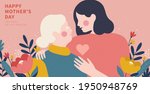 portrait of a daughter hugging... | Shutterstock .eps vector #1950948769