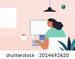 flat illustration of a woman... | Shutterstock .eps vector #2014692620