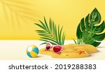 3d beach scene design for... | Shutterstock .eps vector #2019288383