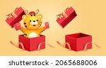 3d pop out surprise gift boxes... | Shutterstock .eps vector #2065688006