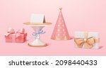 3d pink romantic holiday object ... | Shutterstock .eps vector #2098440433
