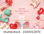3d creative valentine's day... | Shutterstock .eps vector #2104312070