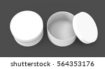 two blank round boxes  paper... | Shutterstock . vector #564353176