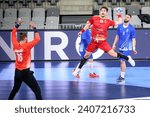 Small photo of Pitesti, Romania, 28.12.2023, handball player TARITA Alexandru Mihai during the game between ROMANIA vs GREECE cout for men's handball Carpathian trophy 2023 (Romania)