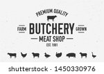 Butchery Or Meat Shop Vintage...