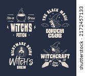 witch logo set. 4 witch related ... | Shutterstock .eps vector #2172457133