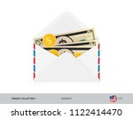 5 us dollar banknote. flat... | Shutterstock .eps vector #1122414470