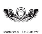 pharaonic ankh horus wings logo ... | Shutterstock .eps vector #1513081499