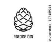 Pinecone Line Icon Vector