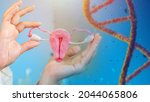 Small photo of Genetics, reproduction. IVF. Female reproductive system. Fertilization and gestation. Exclusion of genetic pathology. Female fertility. Women health. Preventive examination by a gynecologist.