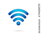wifi 3d symbol  wireless... | Shutterstock .eps vector #674658370