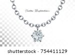 Silver Necklace With Diamond....
