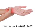 Wrist Pain.female Holding Hand...