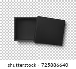 opened black empty gift box on... | Shutterstock .eps vector #725886640