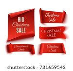 set of five red  christmas sale ... | Shutterstock . vector #731659543