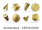 collection of 3d golden... | Shutterstock .eps vector #1907613433