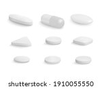 set of medical round pill and... | Shutterstock .eps vector #1910055550
