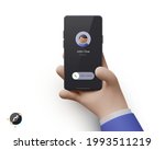 3d realistic phone in hand with ... | Shutterstock .eps vector #1993511219