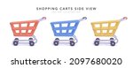set of shopping carts side... | Shutterstock .eps vector #2097680020