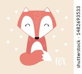 Fox Orange Text Line Heart Love ...