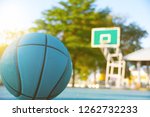 blue basketball on the outdoor... | Shutterstock . vector #1262732233