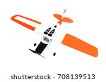 isolate rc airplane orange wing ... | Shutterstock . vector #708139513