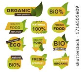 organic fresh products badges... | Shutterstock .eps vector #1716505609