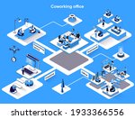 coworking office isometric web... | Shutterstock .eps vector #1933366556