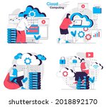 cloud computing concept set.... | Shutterstock .eps vector #2018892170