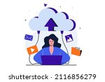 cloud computing modern flat... | Shutterstock .eps vector #2116856279