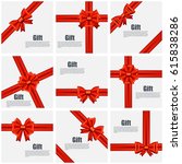 set flat gift card vector... | Shutterstock .eps vector #615838286