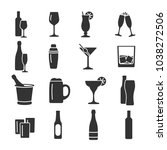 vector image set of alcohol... | Shutterstock .eps vector #1038272506