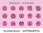 vector set of breast cancer... | Shutterstock .eps vector #1499868950