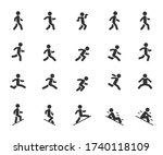 vector set of movement people... | Shutterstock .eps vector #1740118109