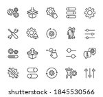 vector set of setup line icons. ... | Shutterstock .eps vector #1845530566