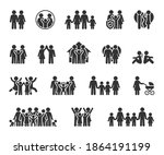 vector set of family flat icons.... | Shutterstock .eps vector #1864191199