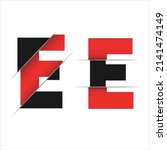 E Letter Logo Design Cutted In...