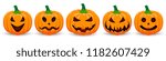 set pumpkin on white background.... | Shutterstock .eps vector #1182607429