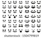 halloween face icon set. spooky ... | Shutterstock .eps vector #1504799819