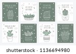 vector set of postcards with... | Shutterstock .eps vector #1136694980