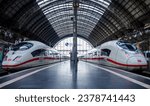 Small photo of Frankfurt, Germany - October 13, 2022: Intercity Express (commonly known as ICE) is a high-speed rail system in Germany. Frankfurt Central Station (Frankfurt Hauptbahnhof)