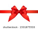 red ribbon and bow isolated on... | Shutterstock . vector #1531875533