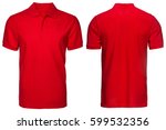 Red Polo shirt, clothes on isolated white background