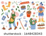 gardening scene creator. vector ... | Shutterstock .eps vector #1648428343