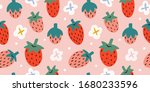 strawberries pattern  colorful... | Shutterstock .eps vector #1680233596