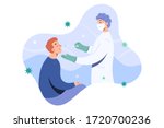 covid test  doctor collects... | Shutterstock .eps vector #1720700236